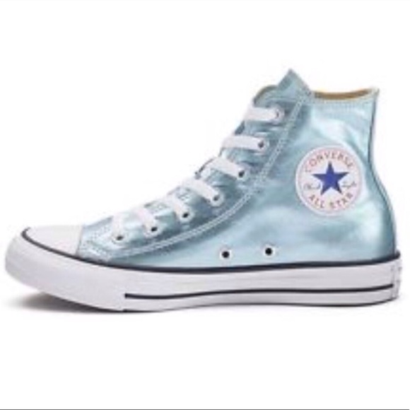metallic high top converse